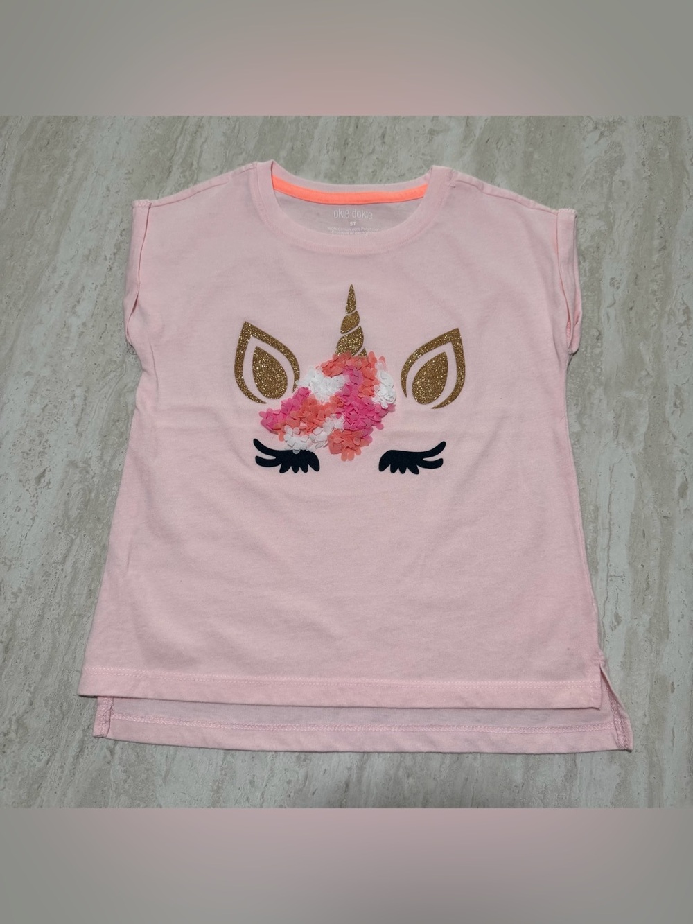 Okie Dokie Toddler Girl Unicorn Tee Top *5T